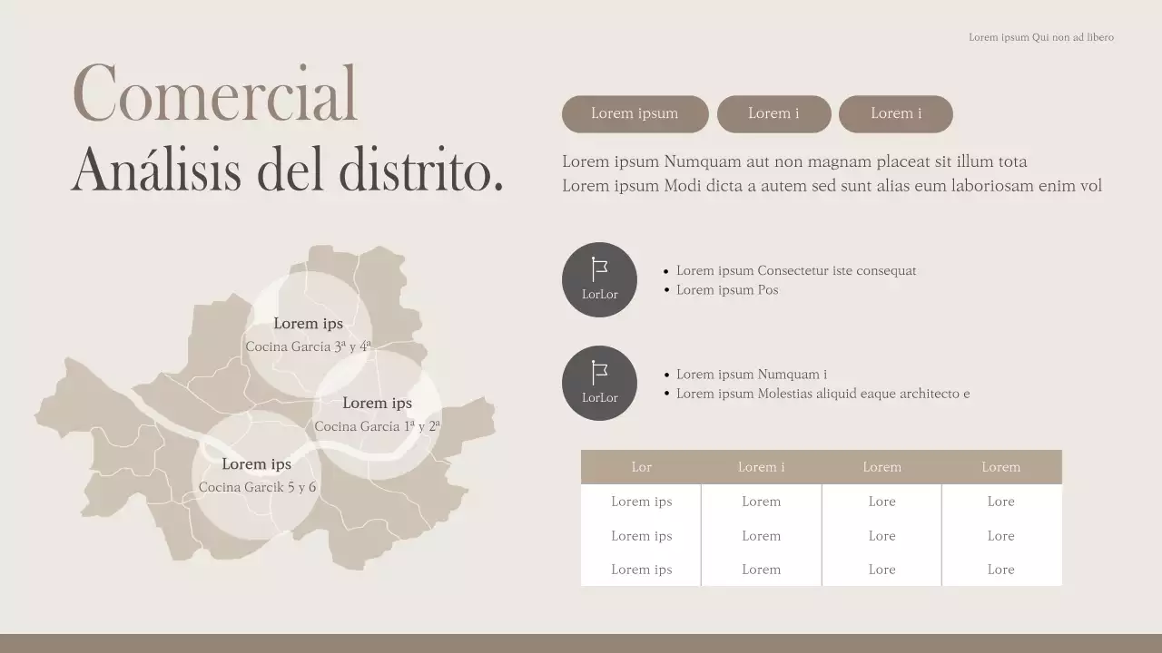 Moderna cocina compartida en beige y marrón (presentación)