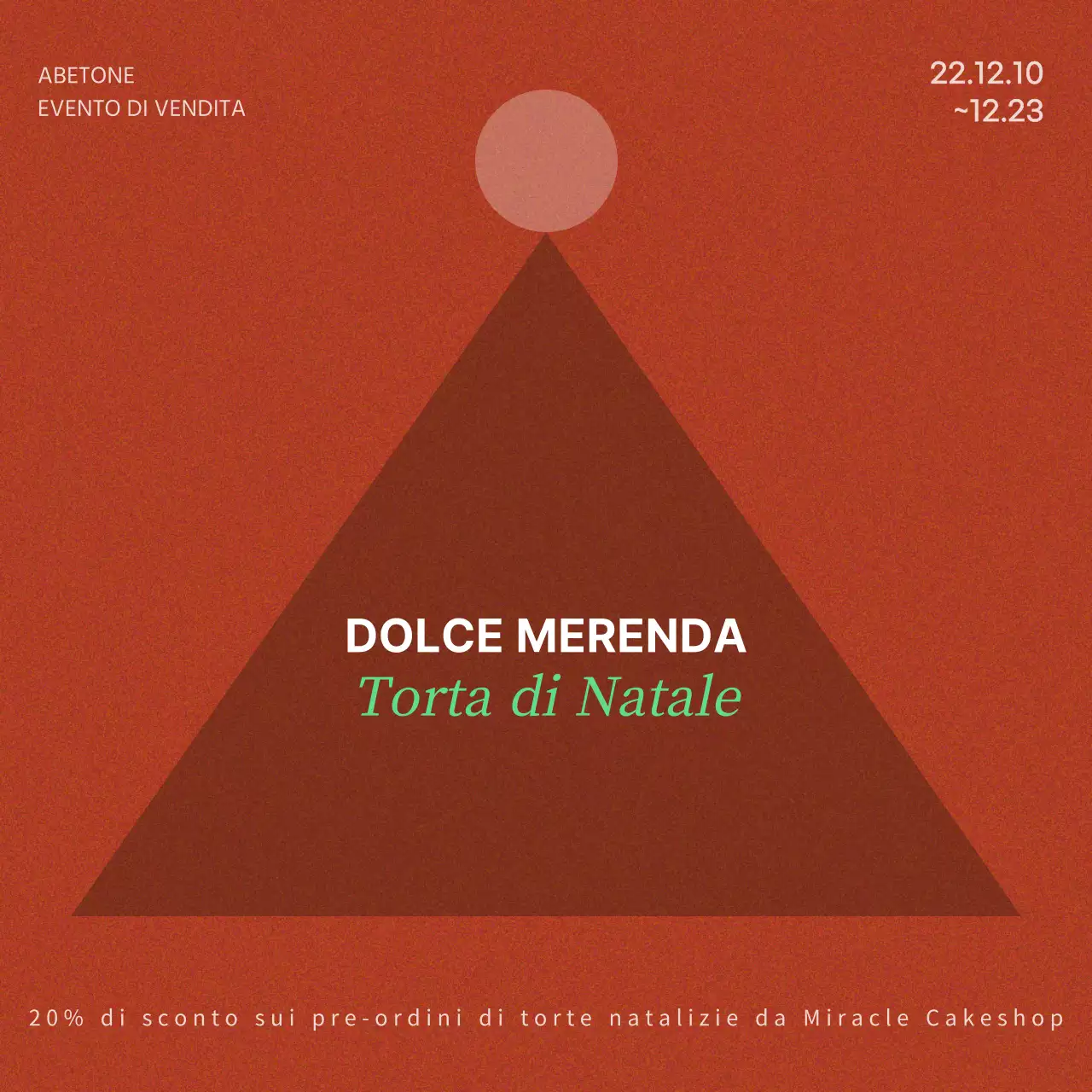 Promozione di eventi natalizi in rosso con un concetto semplice