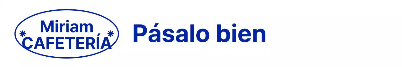 Formas y texto limpios y sencillos en azul marino para una cafetería con estilo