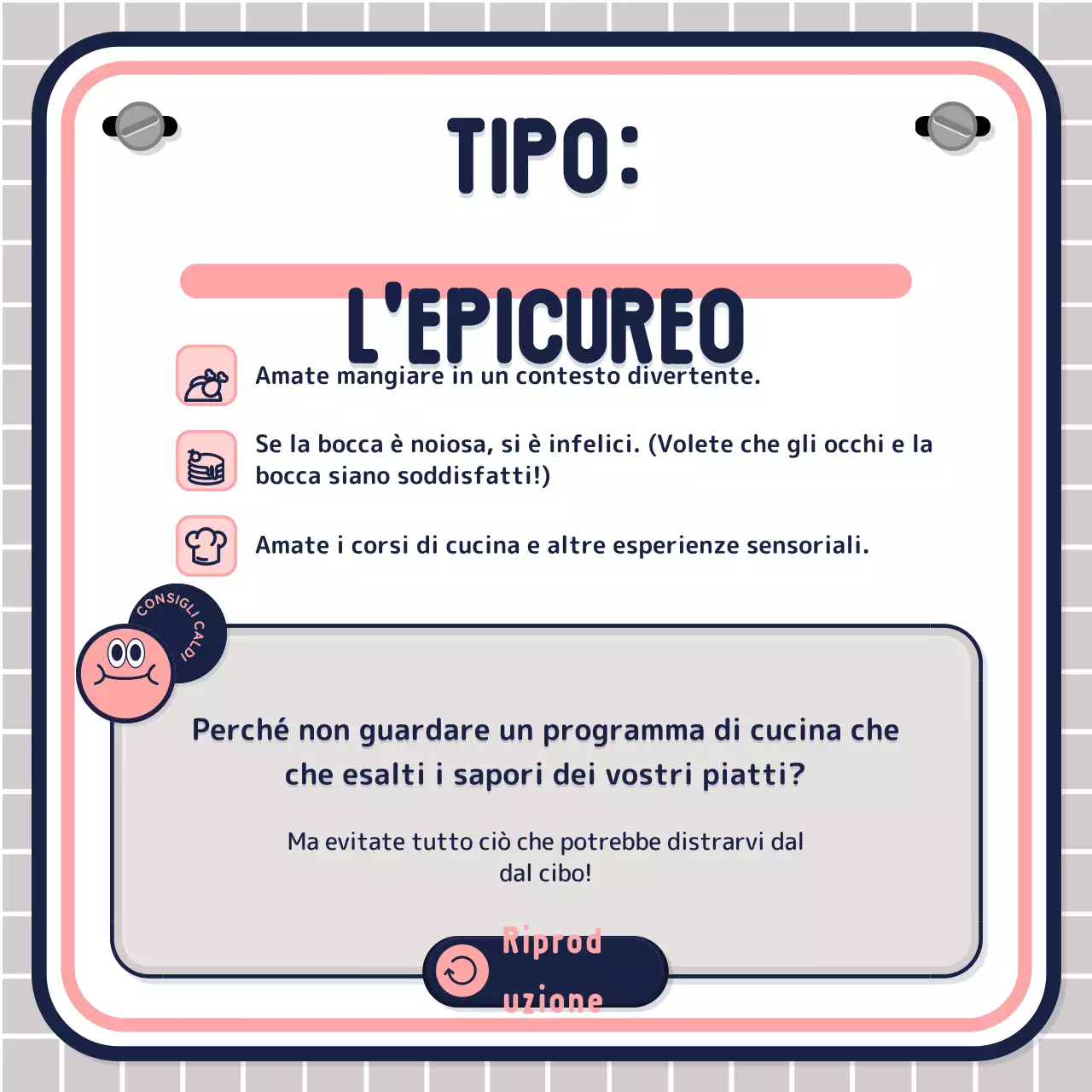 Semplice test a quiz guidato da testo in rosa malva navy