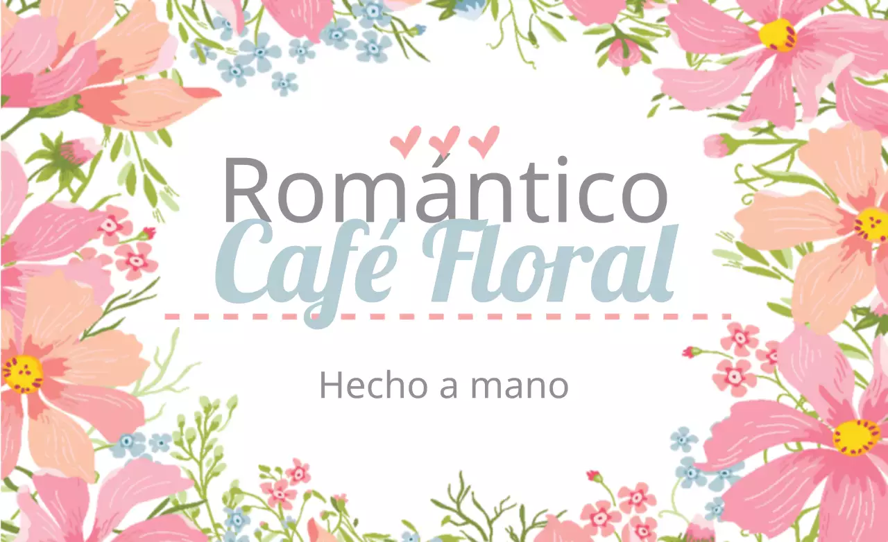 Promocione una romántica cafetería floral con ilustraciones florales rosas