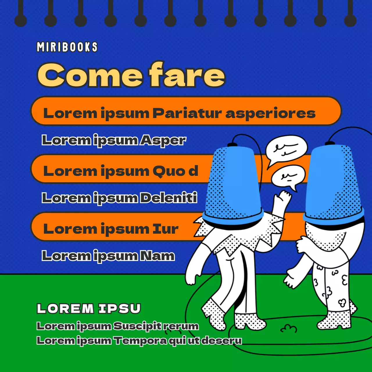 L'editore di concept retrò blu e verde cerca sostenitori