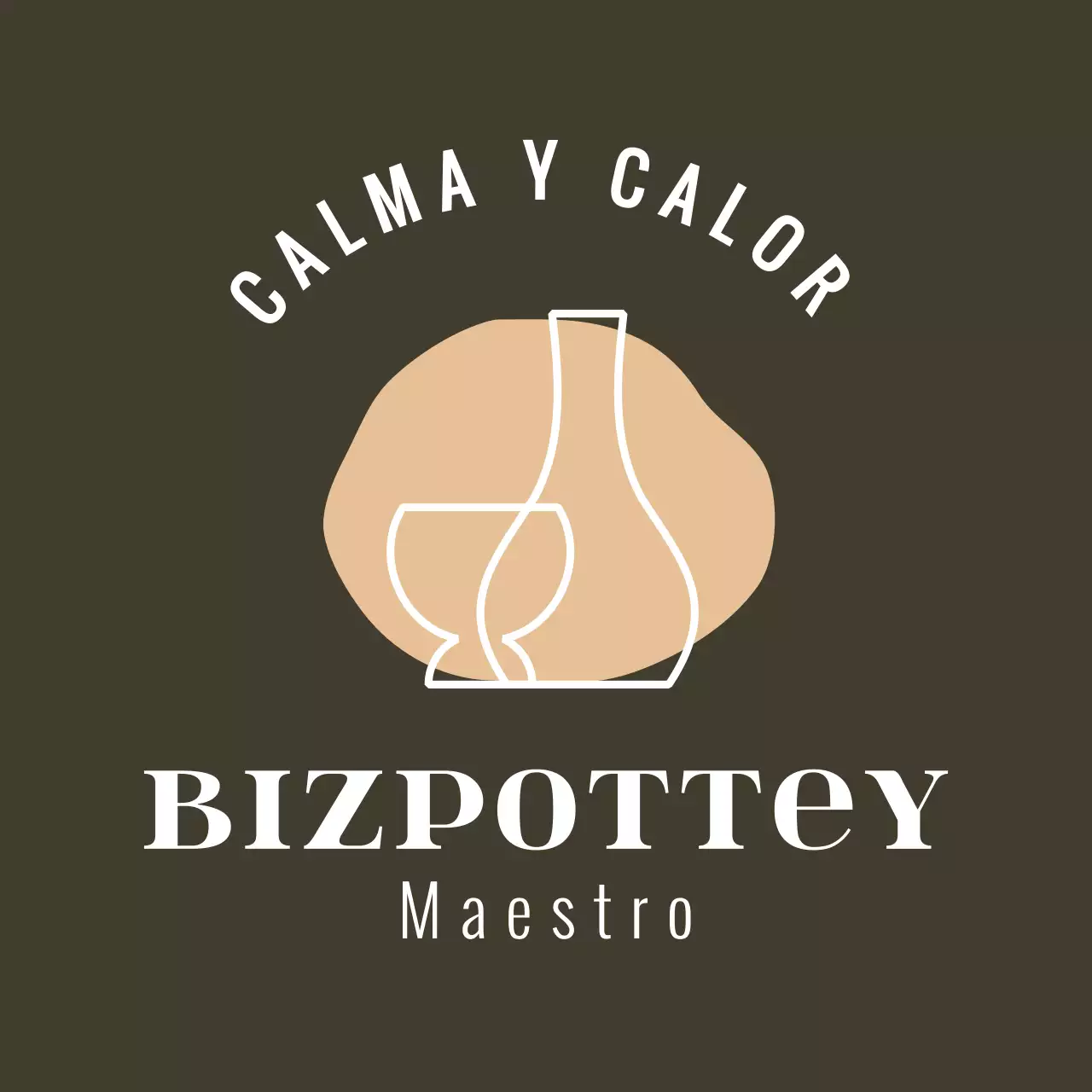 Taller de cerámica logotipo delantal de diseño con la línea de alfarería ilustración