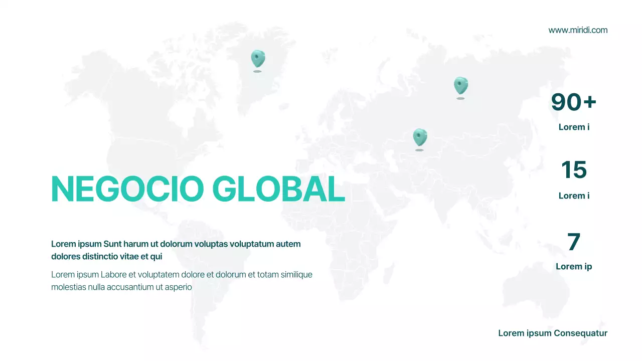 Un folleto geométrico en blanco y menta de una empresa de corretaje
