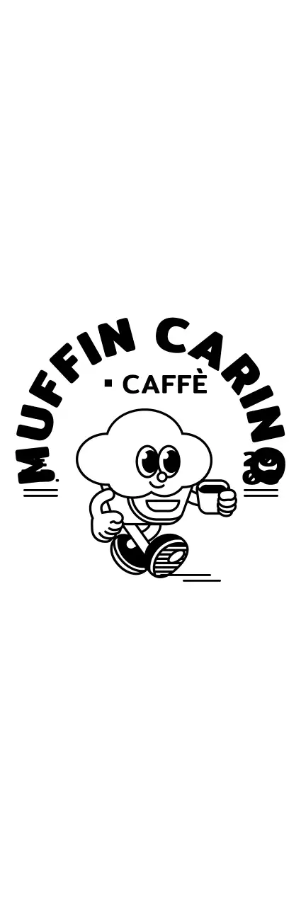 Stile del personaggio del cupcake per il merchandising del caffè