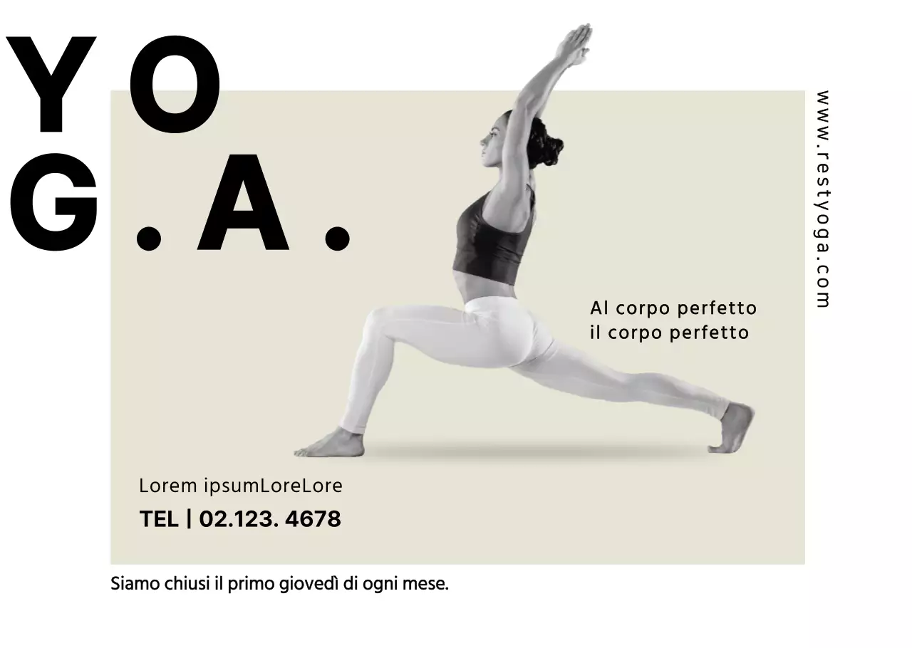 Semplici lucidi promozionali per lo yoga fotografico in bianco e nero