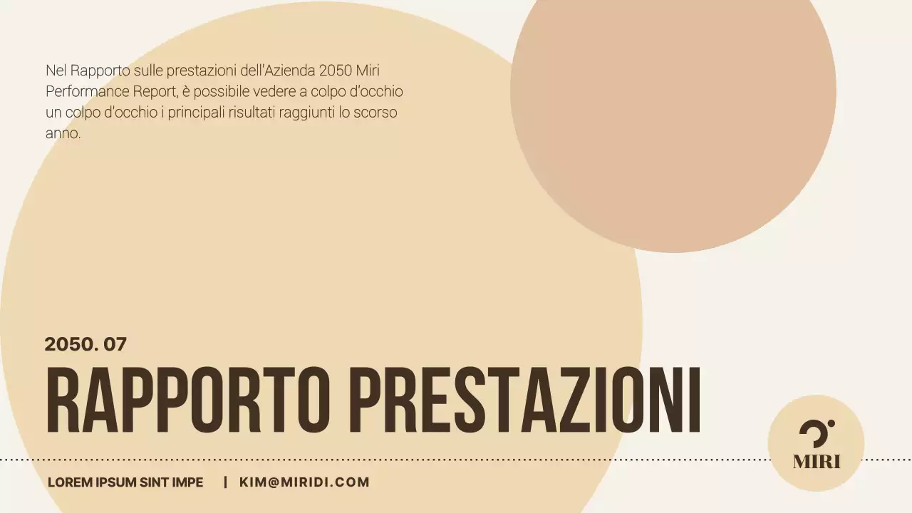 Reportistica aziendale pulita e beige