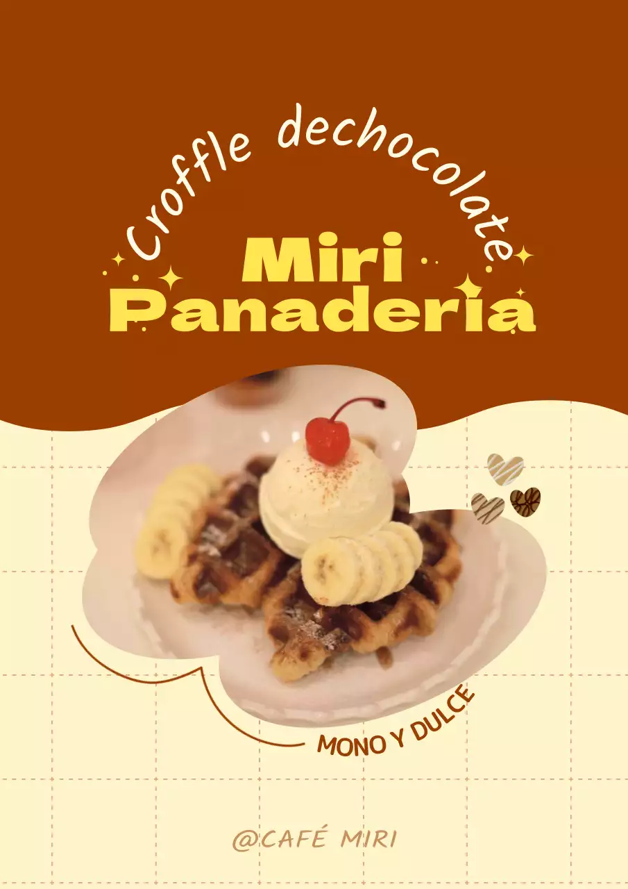 Promociona tu menú con un bonito marco marrón y amarillo