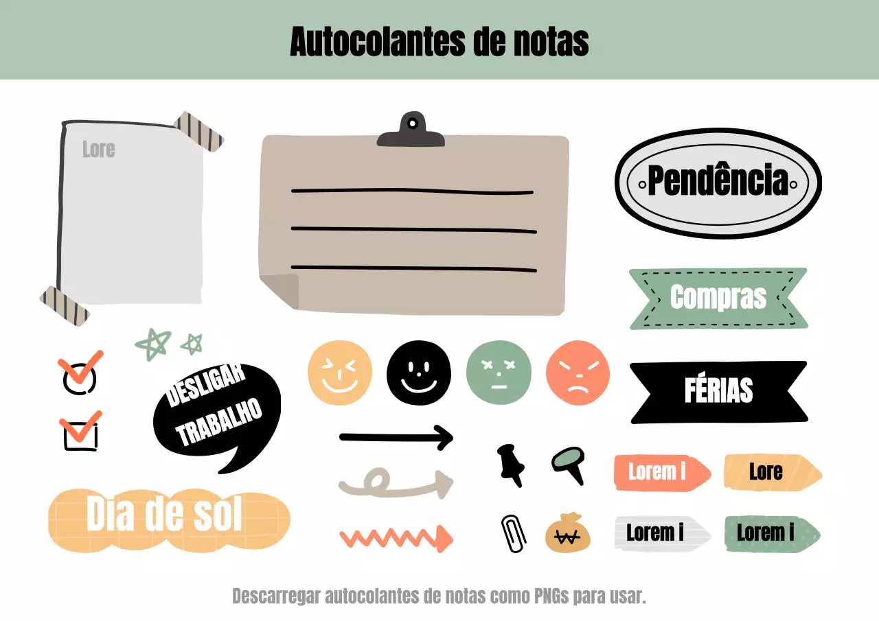 Autocolantes para agenda com conceito de trabalhador de escritório