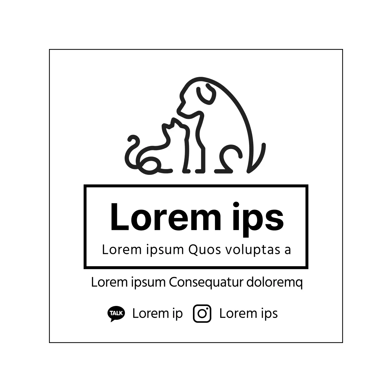 negro ilustración logotipo simple animal tienda de mascotas etiqueta