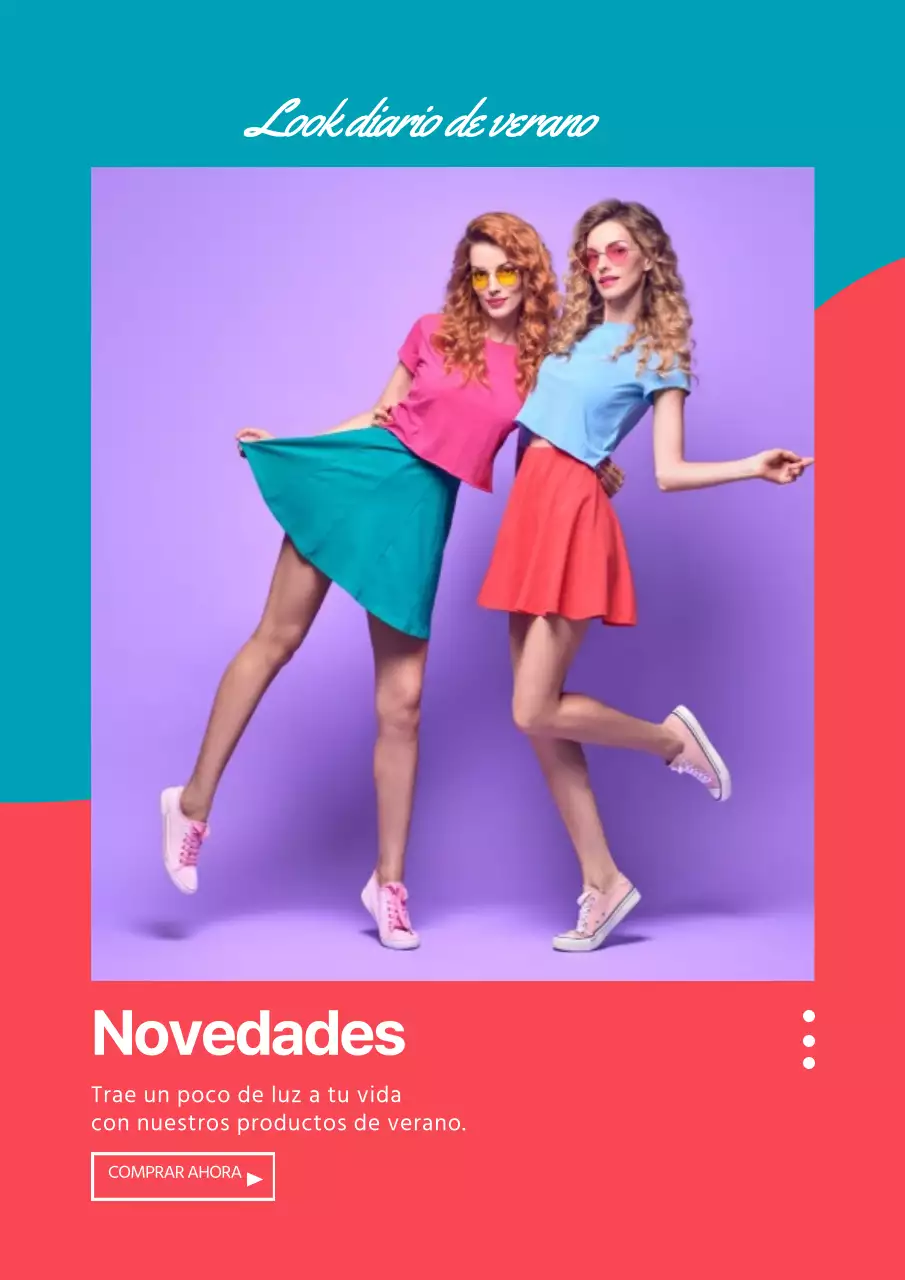 Cartel promocional de producto nuevo de ropa de verano sencilla multicolor
