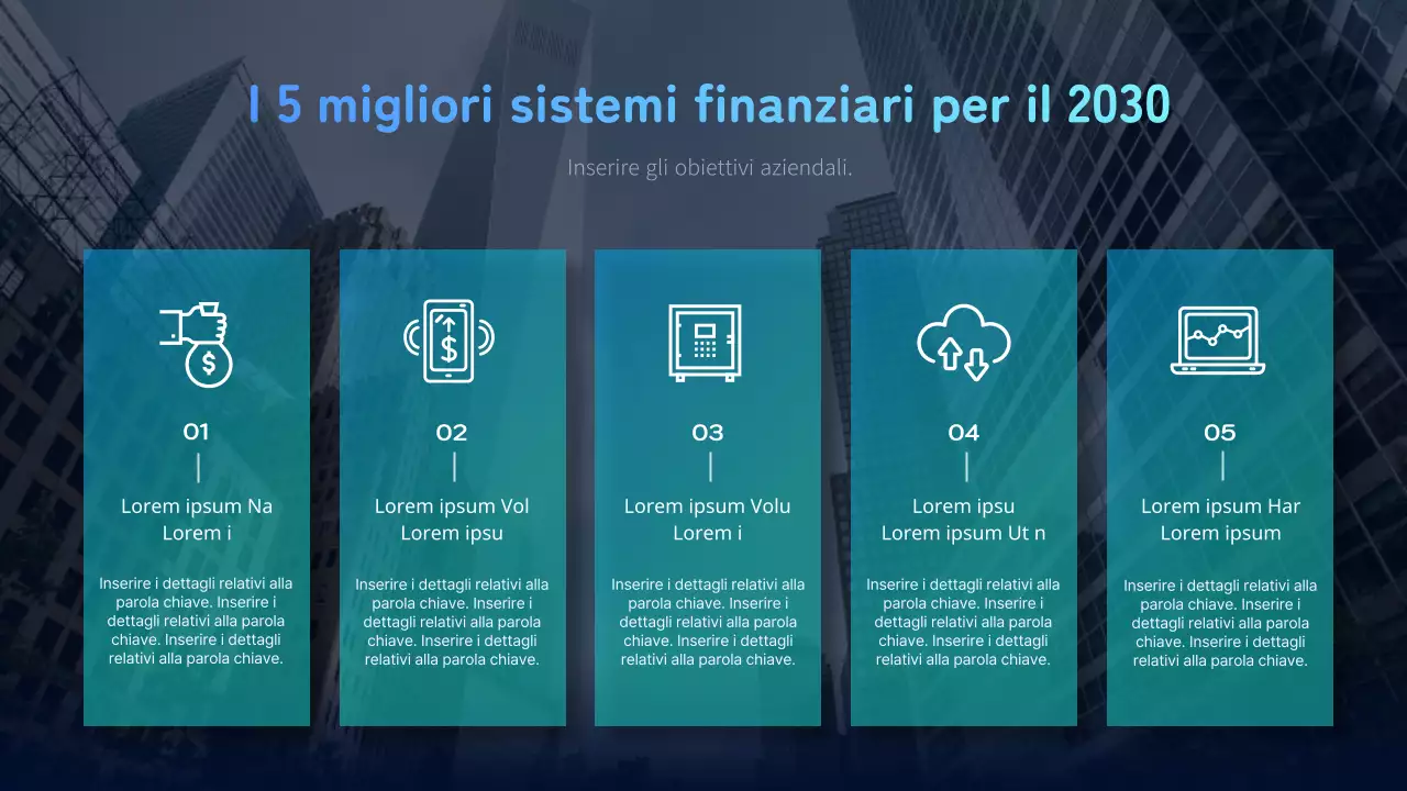 Agenda infografica con tema città blu