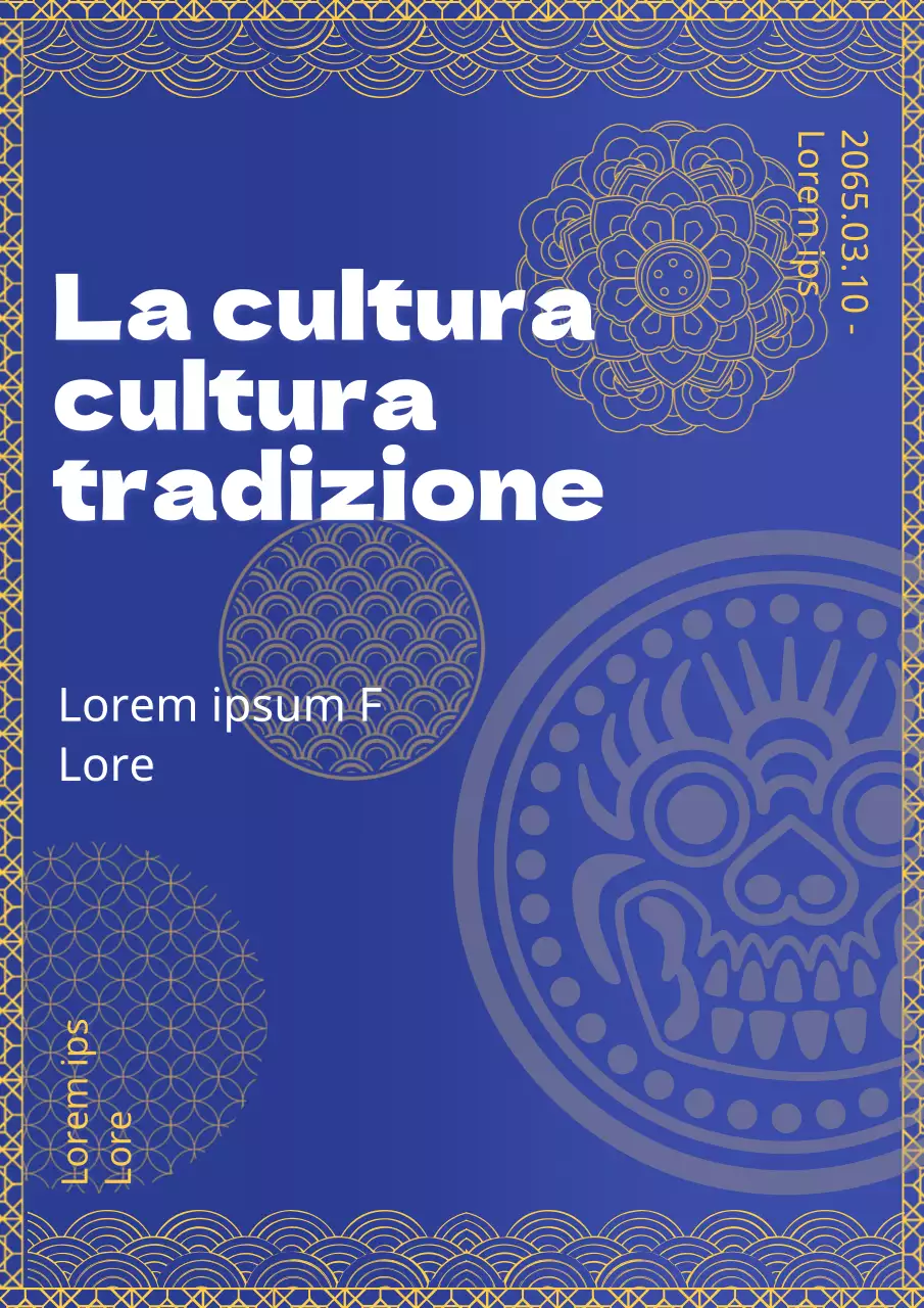 Presentazione della fiera tradizionale in blu navy e giallo