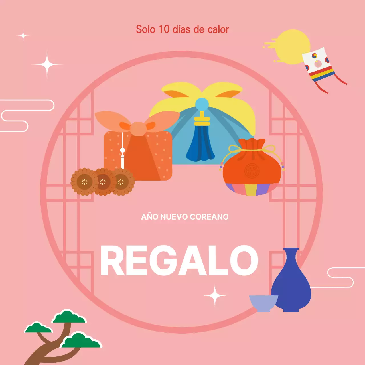 Oferta de bolsa de regalo de Año Nuevo Lunar en rosa