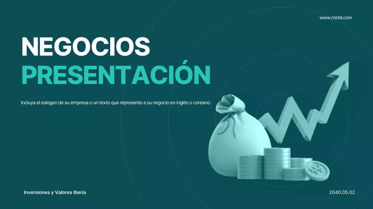 Un folleto geométrico en blanco y menta de una empresa de corretaje