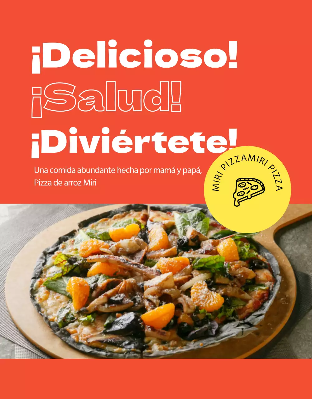 Detalles de la financiación de la pizza de color naranja y codo