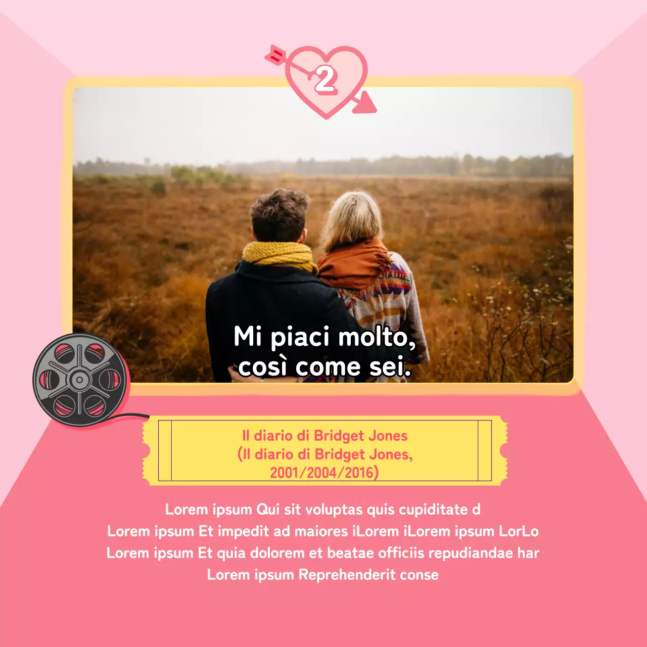 Basato su un concetto di film romantico viola