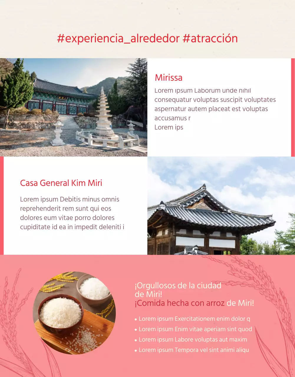 Detalles de la experiencia en la granja de fresas ilustrada en rosa