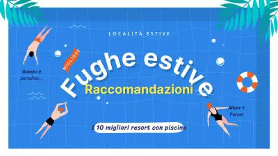 Miniatura YouTube di una fuga estiva con concetto di illustrazione della piscina