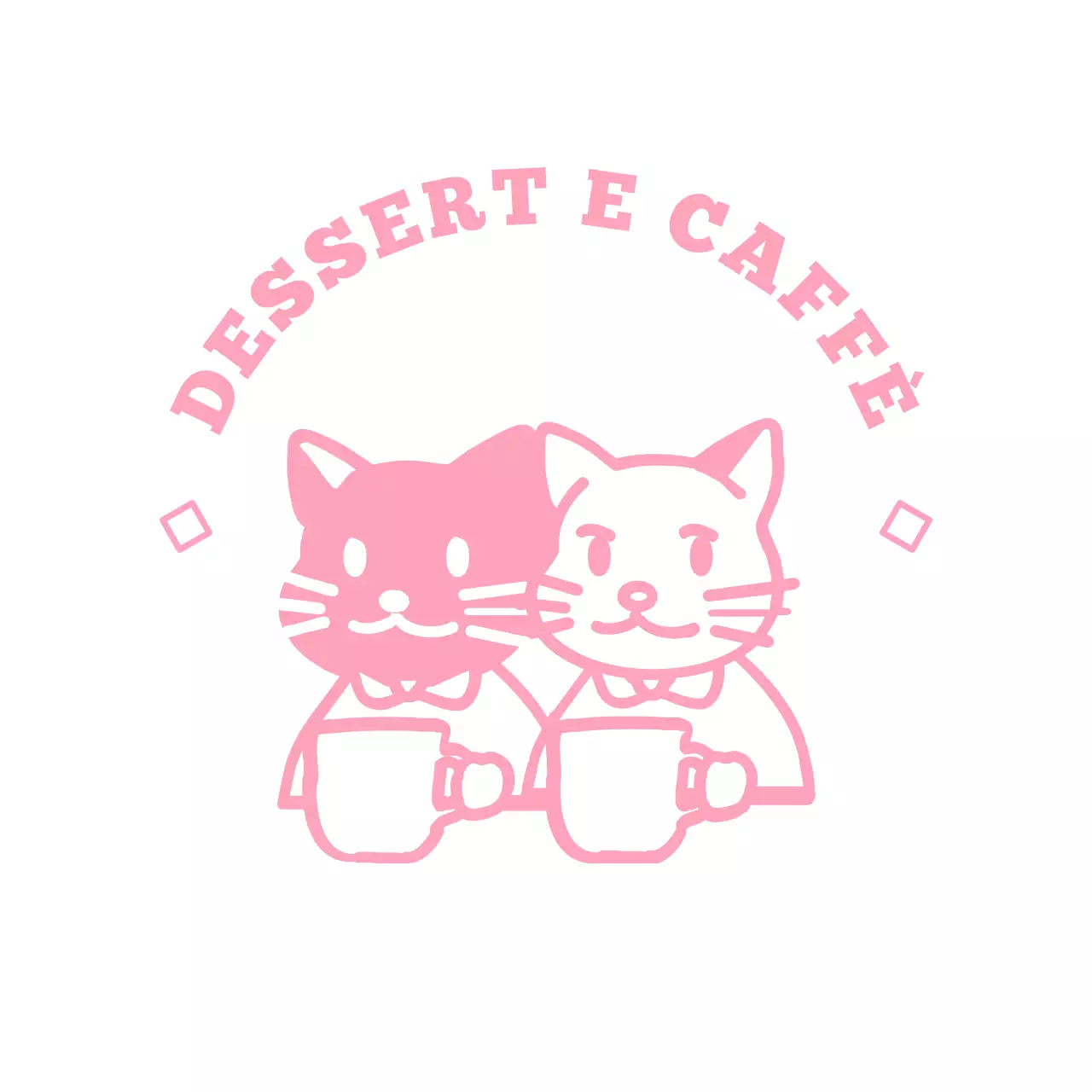 Logo del personaggio del gatto in rosa