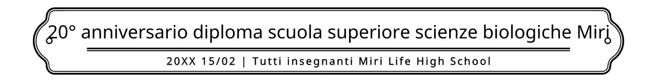 Una combinazione semplice e pulita di cornice e scritte in bianco e nero Stile anniversario di diploma di scuola superiore