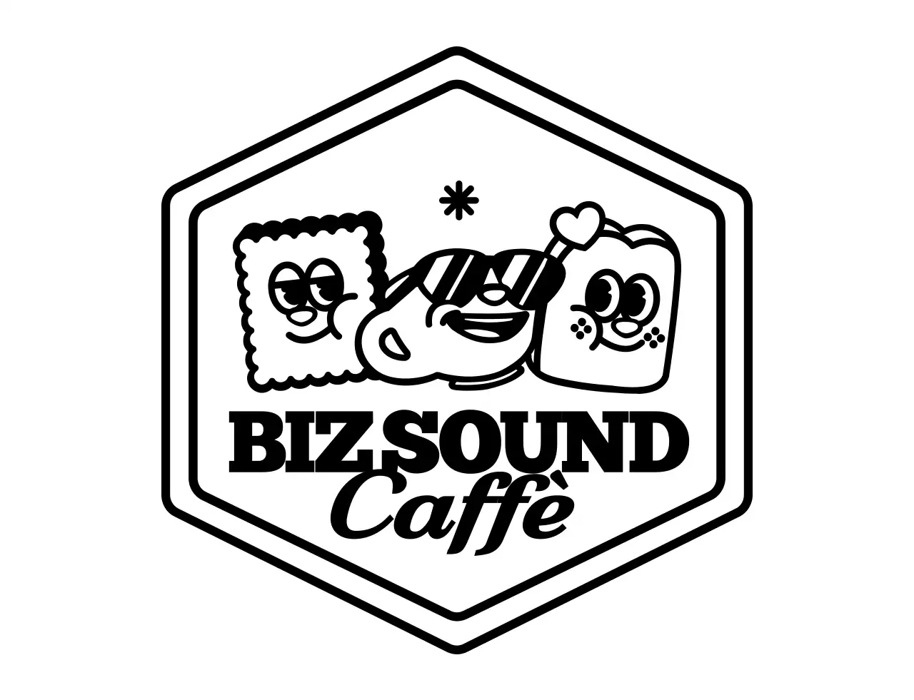 Semplice e carino emblema illustrato logo stile caffè