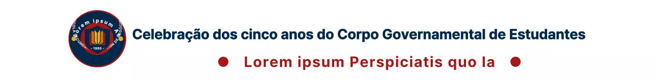 Estilo realçado com o logótipo do emblema do liceu em amarelo e vermelho azul-marinho Aniversário do Corpo do Conselho de Estudantes