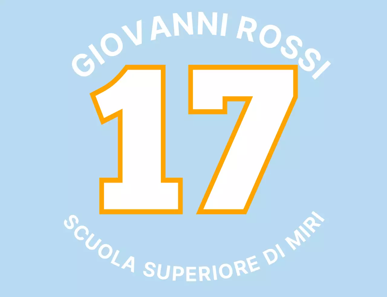 Maglietta della squadra scolastica in azzurro pastello