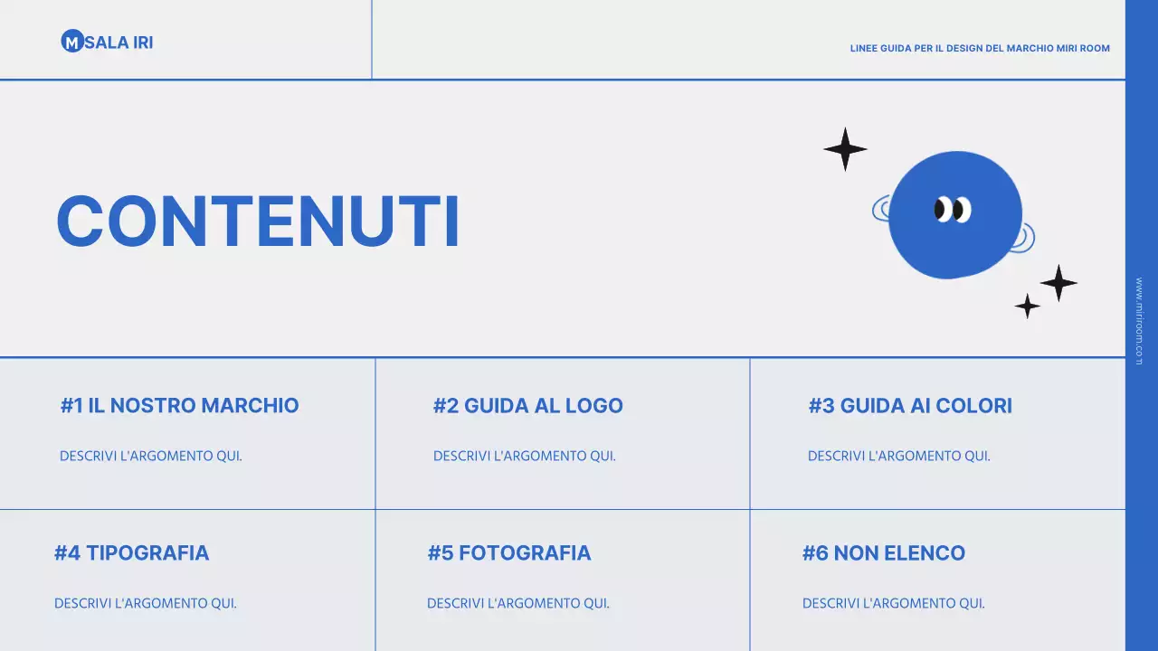 Semplice presentazione del marchio in blu e nero