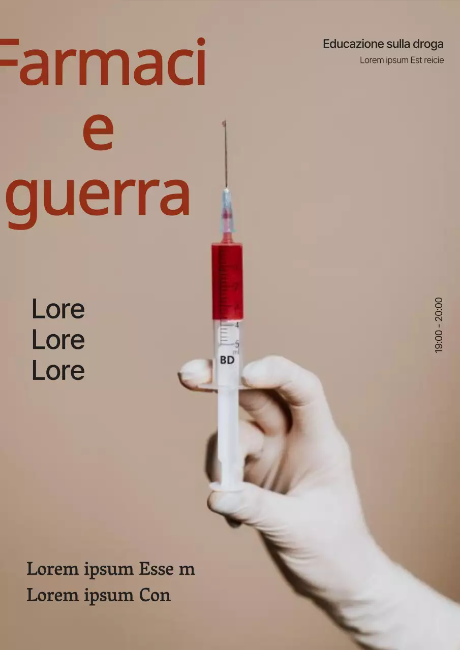 Poster antidroga in beige-rosso