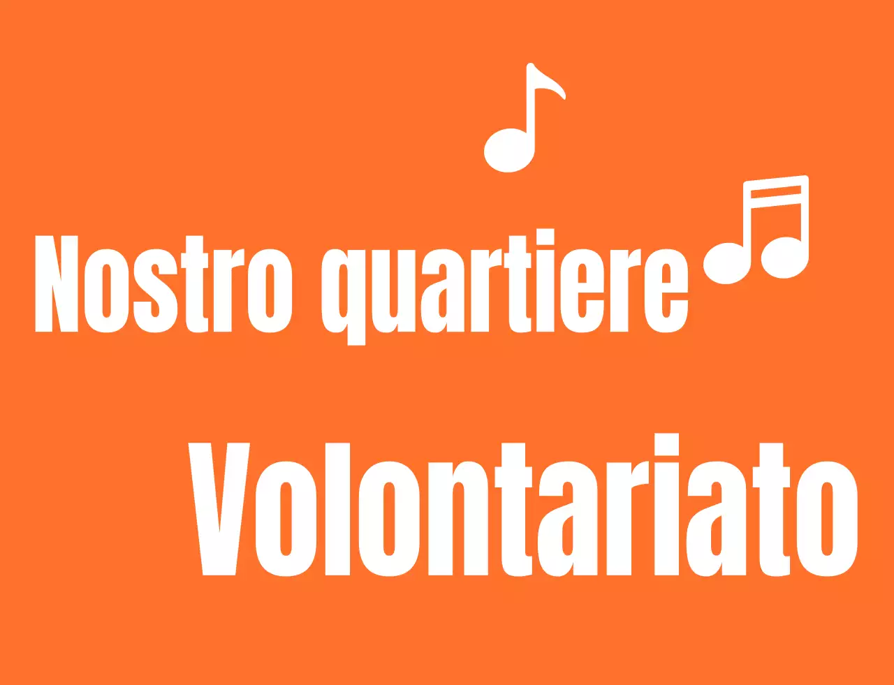 Testo ritmico stile logo in arancione e bianco Organizzazione di volontariato