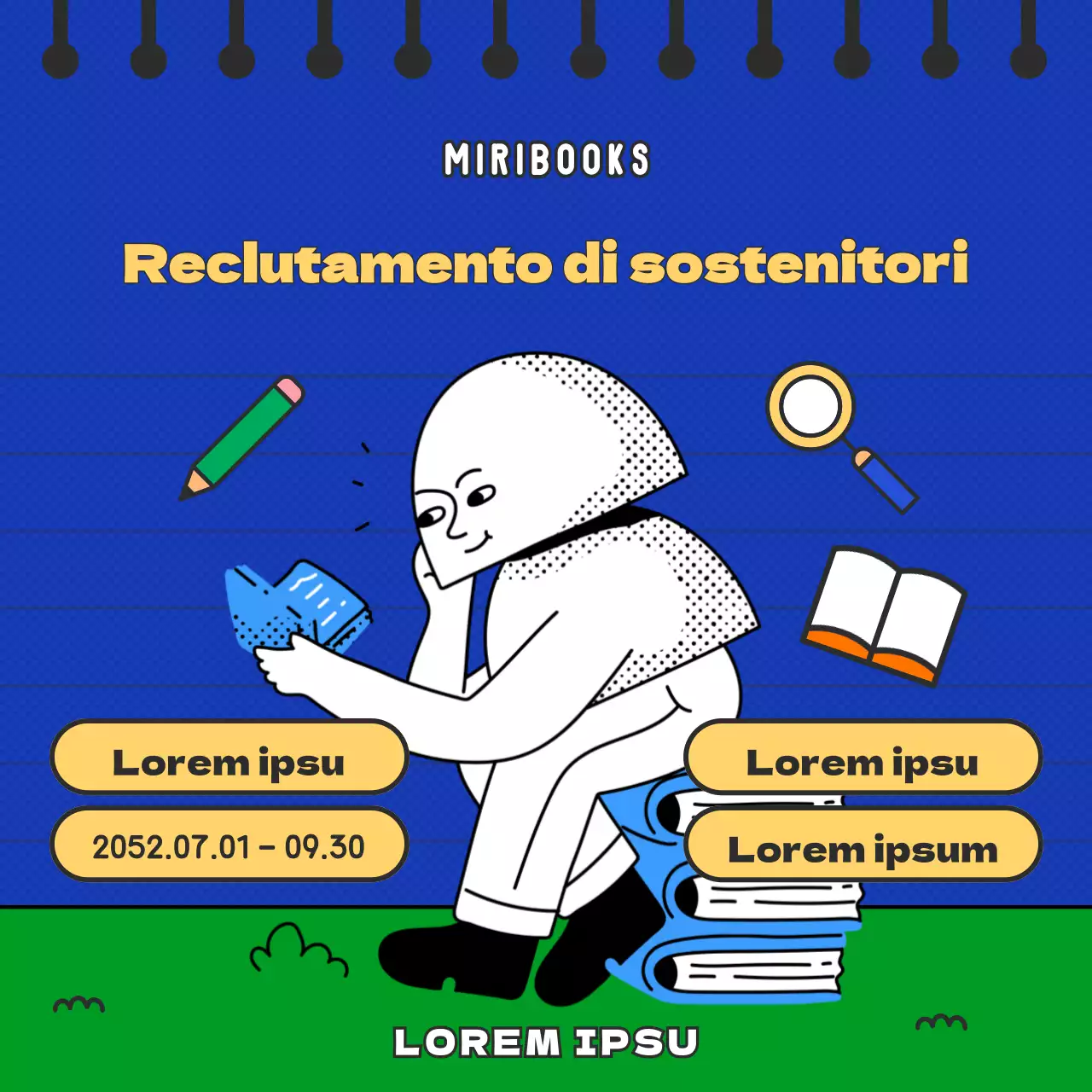 L'editore di concept retrò blu e verde cerca sostenitori