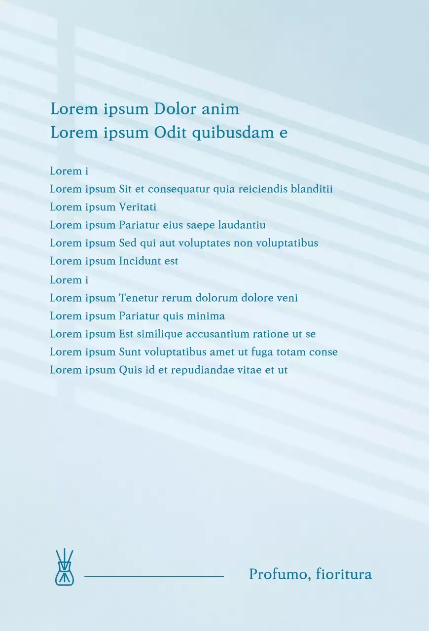 Diffusore elegante in azzurro Linee guida del marchio Documentazione design