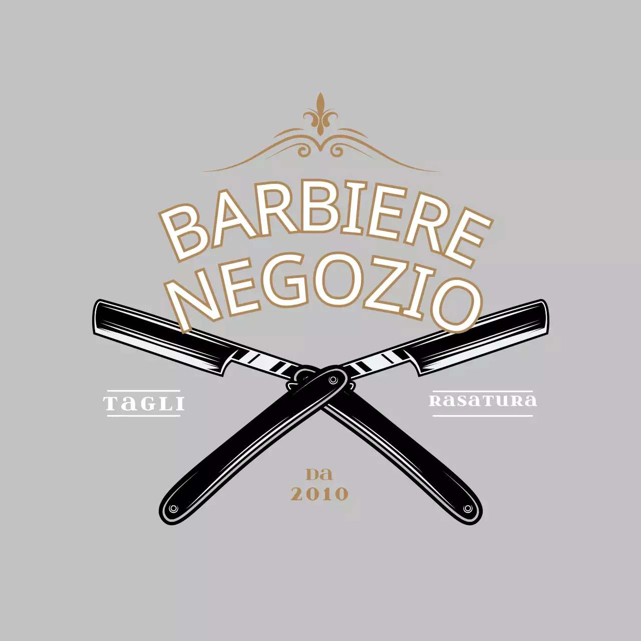 Insegna da barbiere in stile vintage in grigio