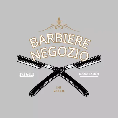 Insegna da barbiere in stile vintage in grigio