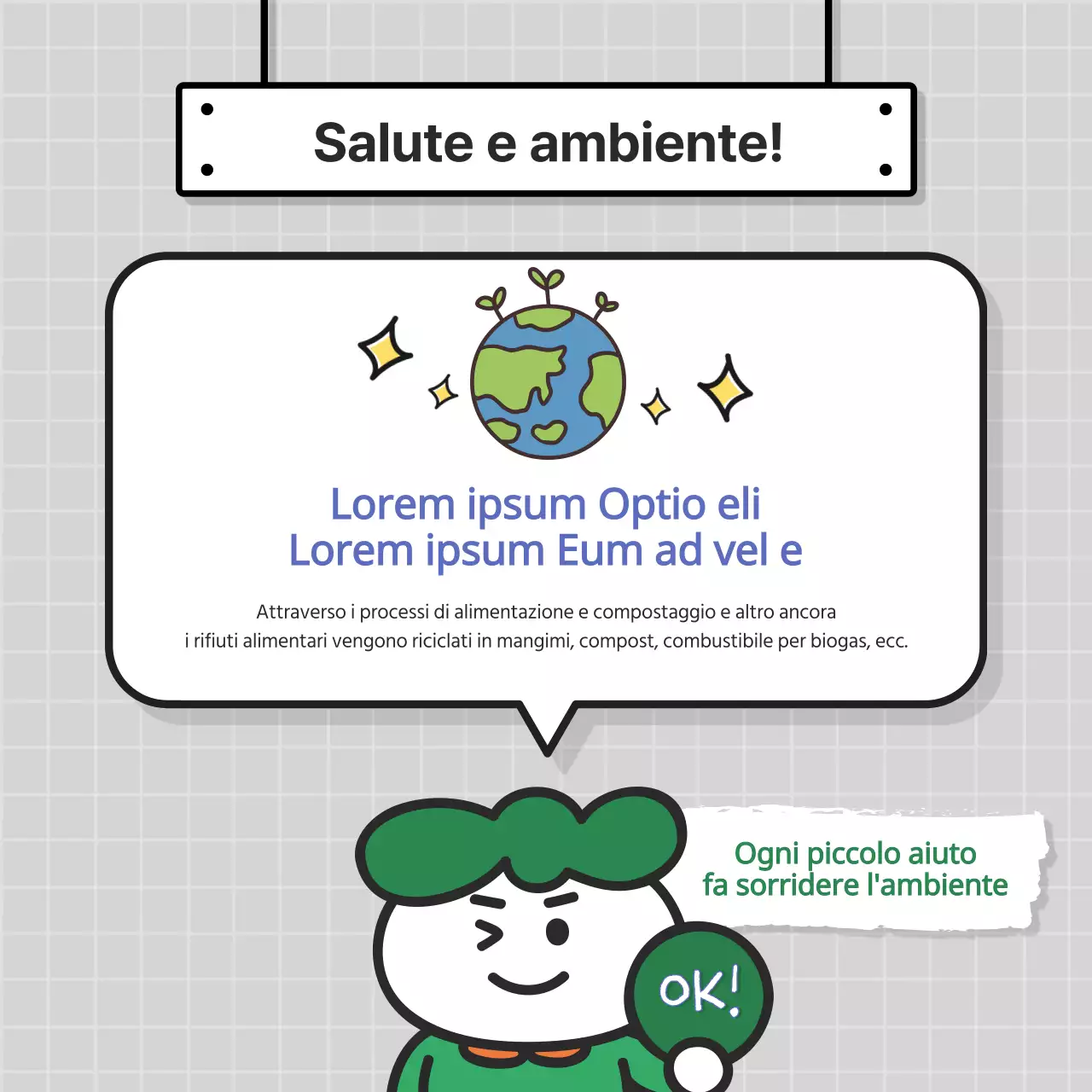 Simpatico biglietto per il riciclaggio con sfondo cittadinoNews