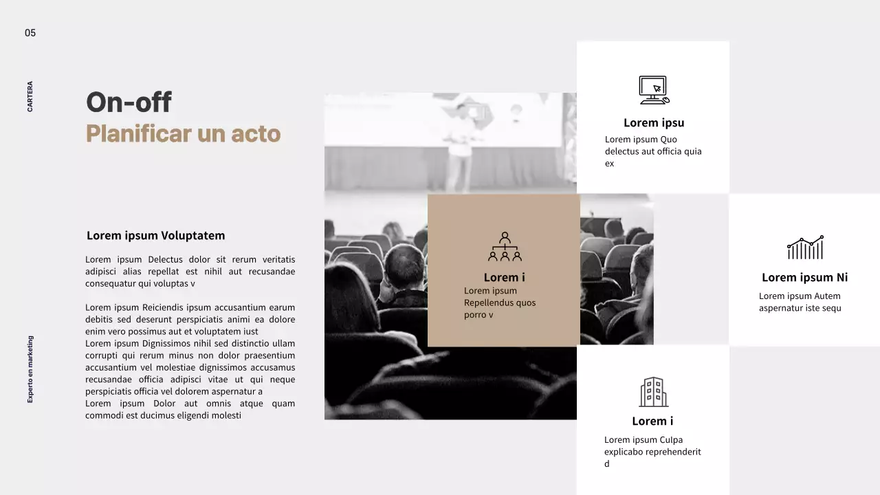 La combinación de colores neutros beige y rosa claro de la oficina de la profesional del marketing