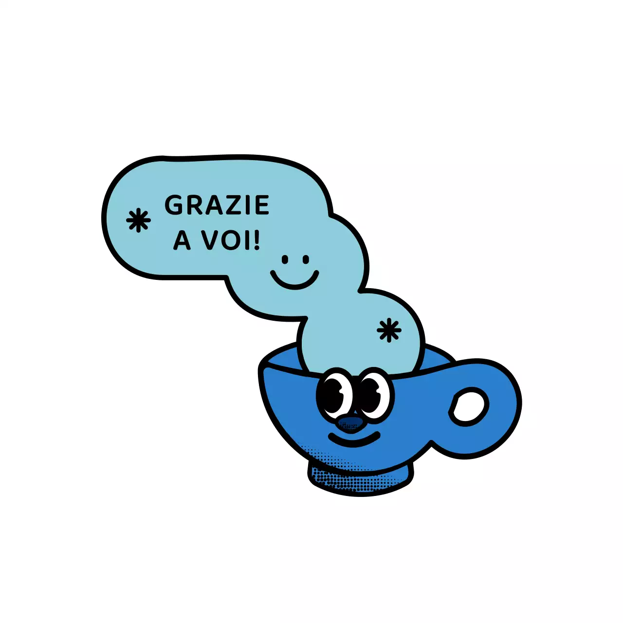 Una serie di simpatici e trendy biscotti e tazze in stile caffetteria