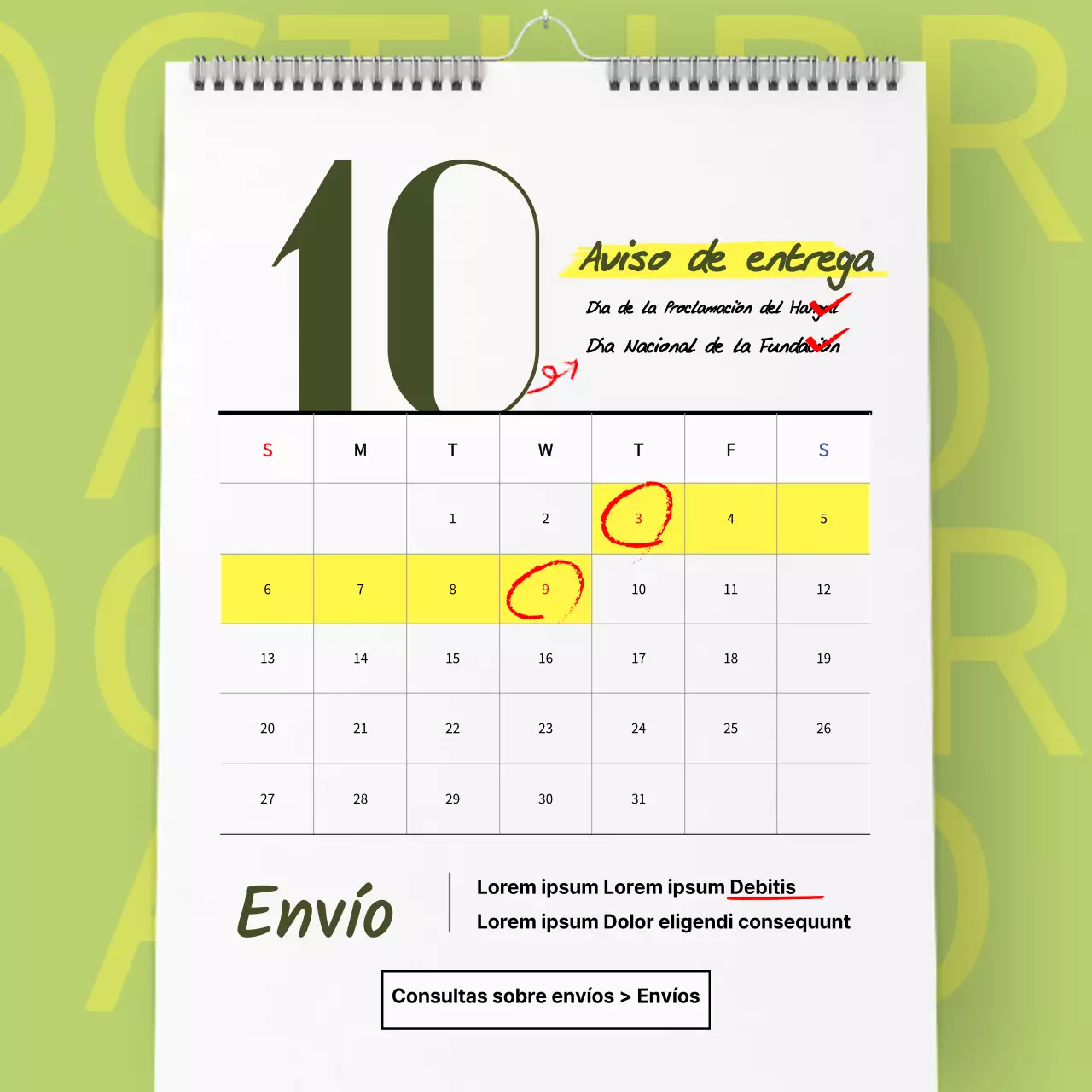 Calendario de cierres