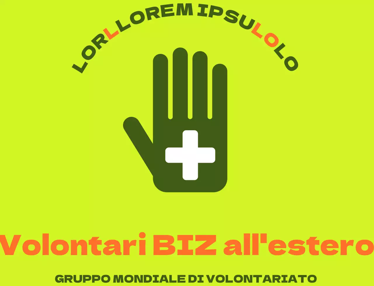 Gilet da volontario all'estero con logo semplice verde-arancio