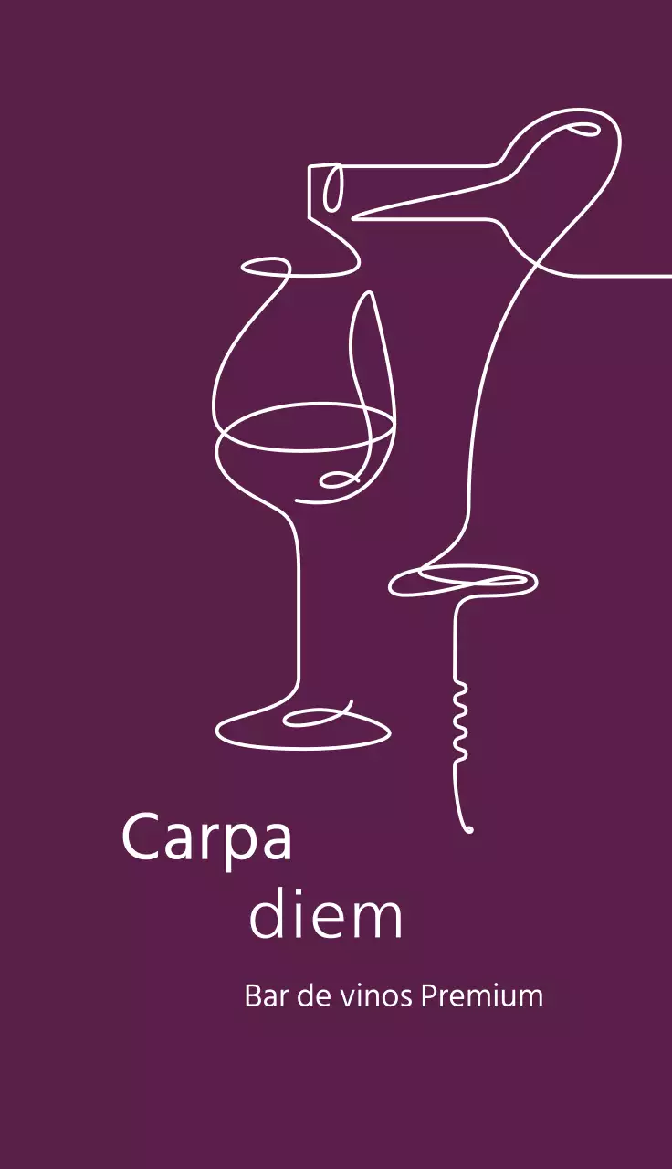 púrpura ilustración simple restaurante vino