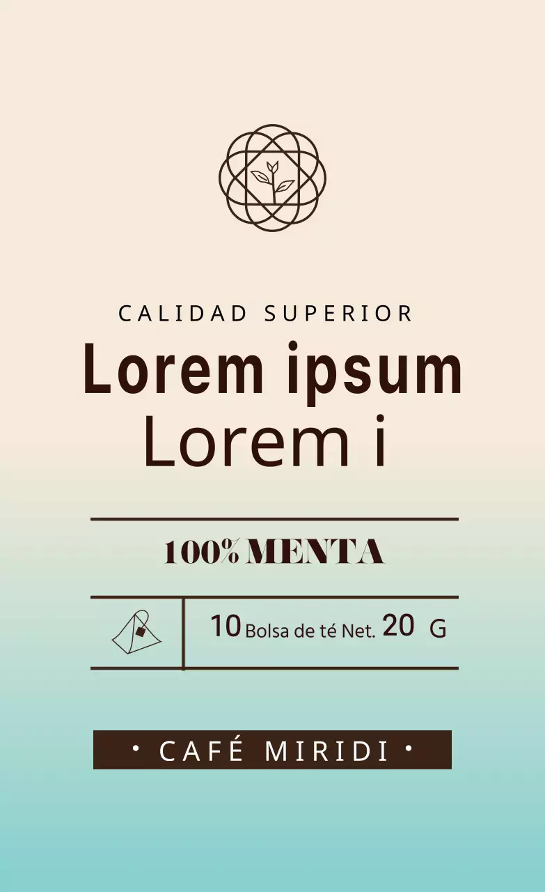 Etiqueta de té de menta ilustrada Sky Ivory