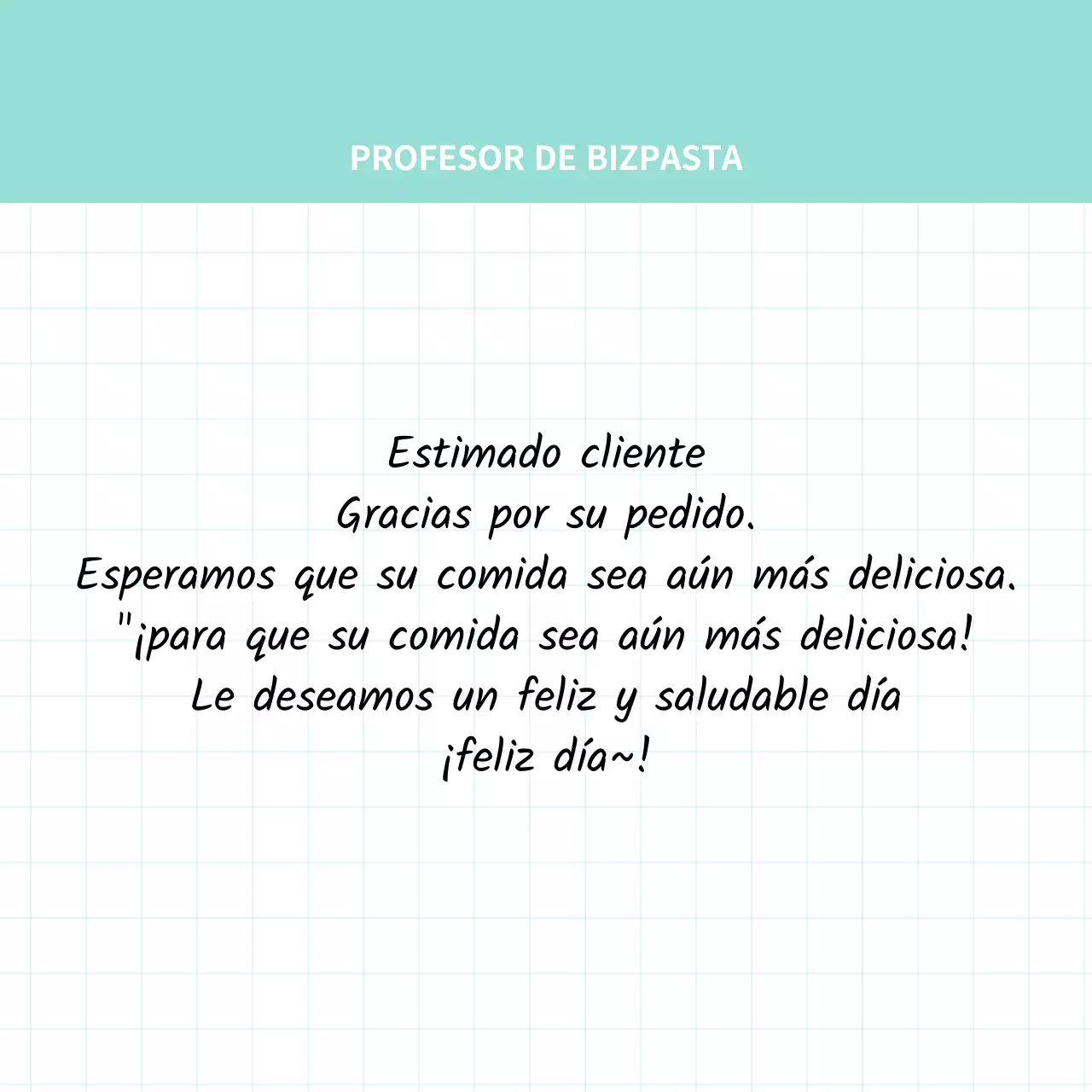 Concepto de bloc de notas sencillo con una cuadrícula de color menta para los albaranes de entrega en tienda
