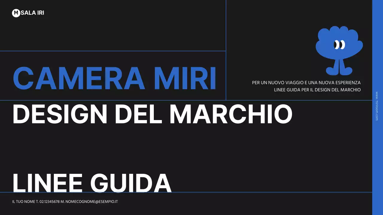Semplice presentazione del marchio in blu e nero