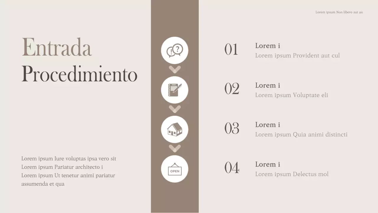 Moderna cocina compartida en beige y marrón (presentación)