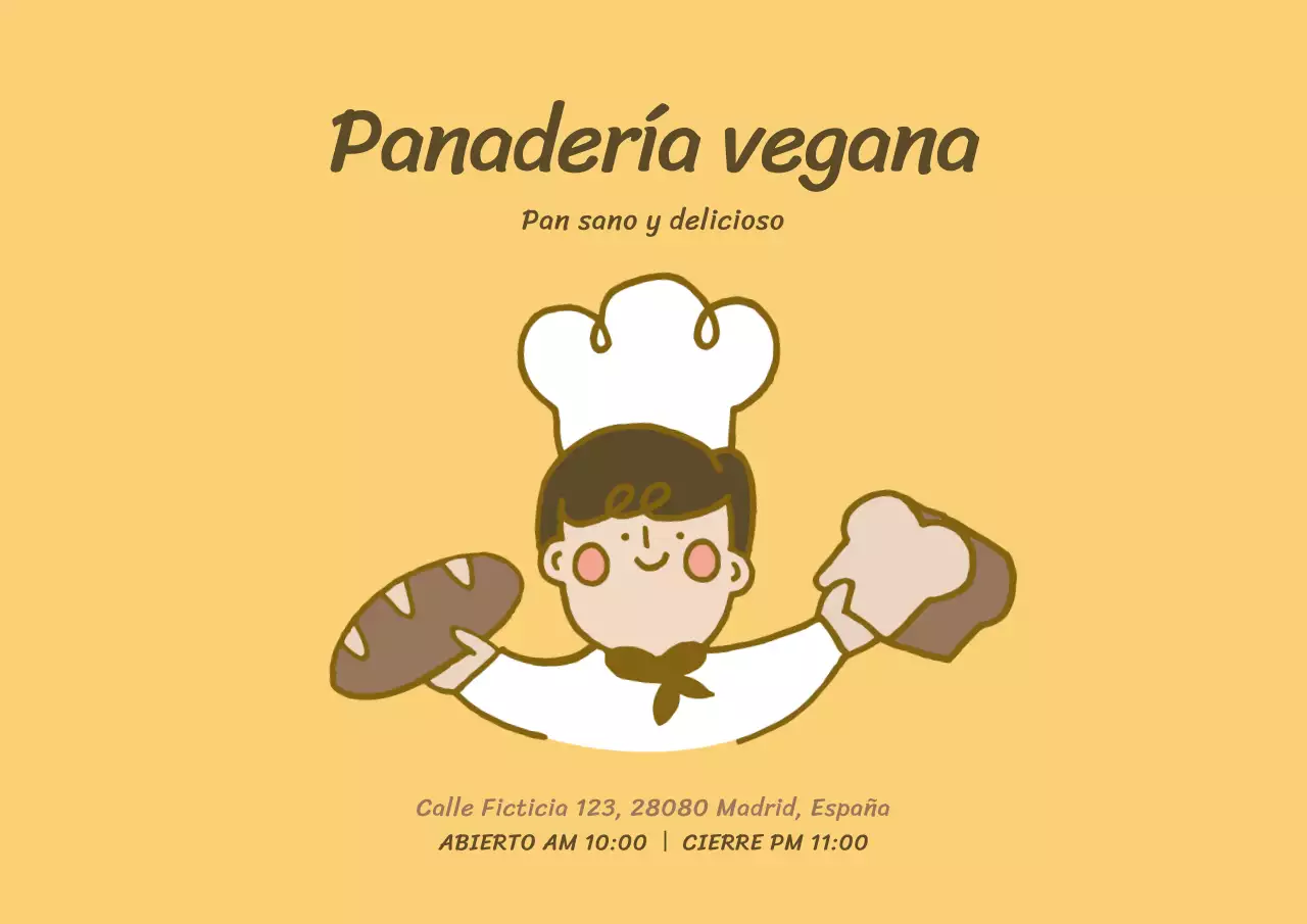 Cocinero simpático amarilloTarjeta de personaje de panaderíaTarjeta postal