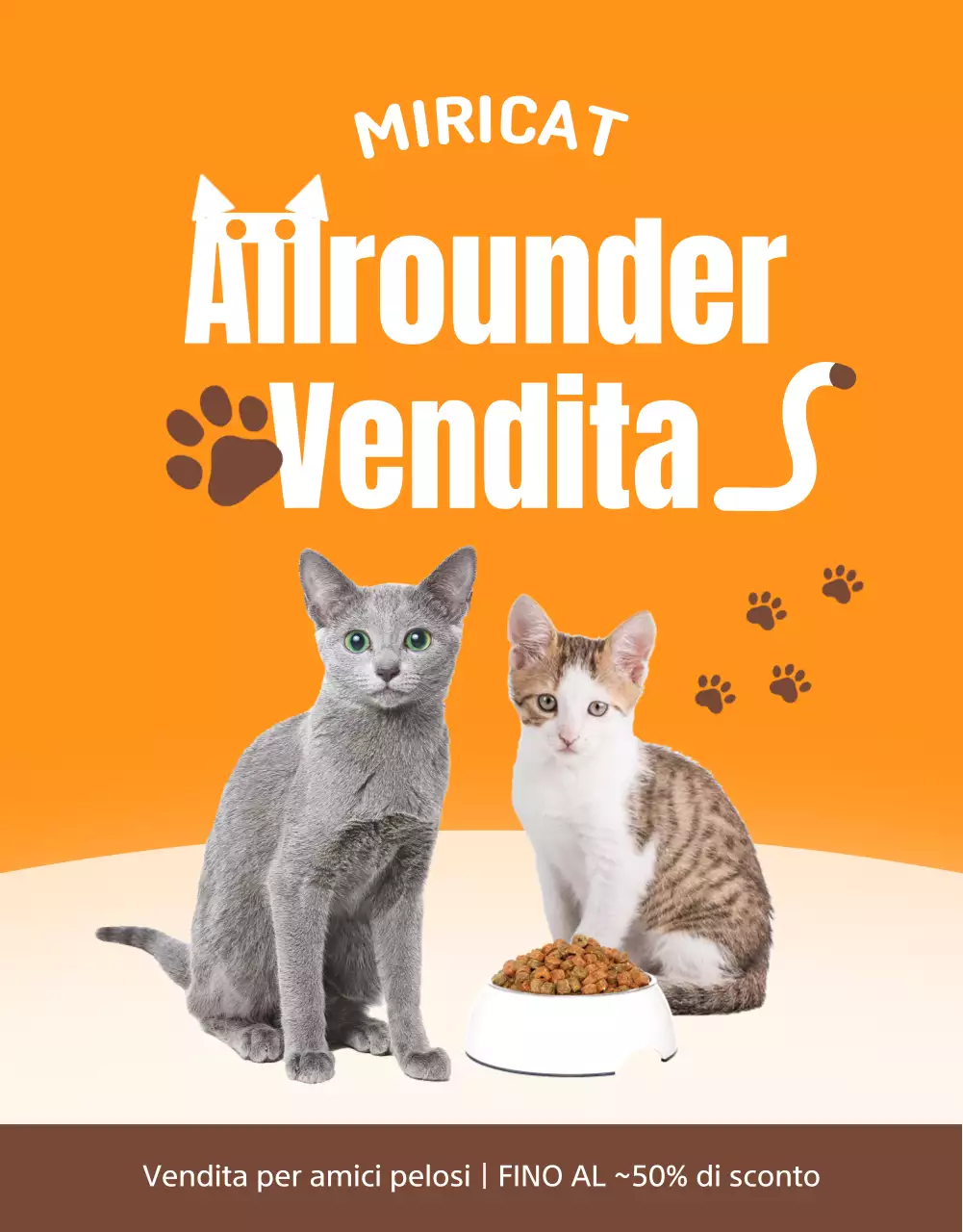 Una simpatica e ordinata vendita di gatti arancioni in un centro commerciale