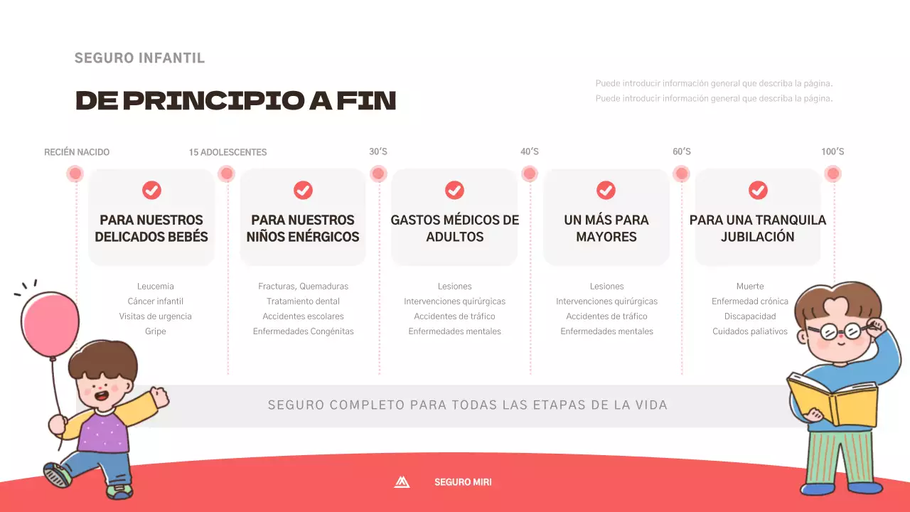 Simpática propuesta de seguro infantil en rosa