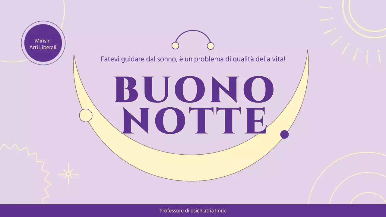 Lezione clinica sulle semplici abitudini del sonno di Mauve