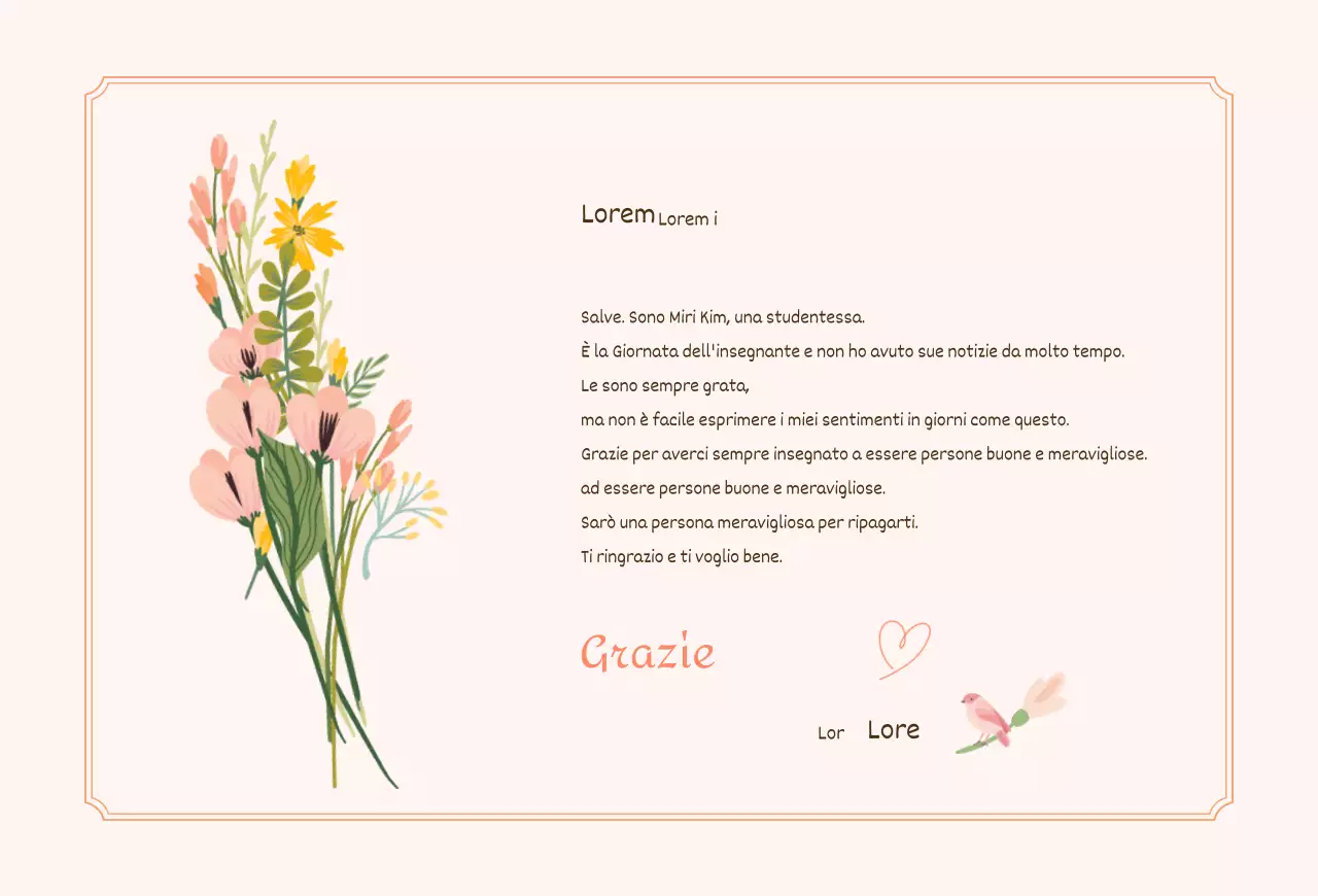 Biglietto di ringraziamento per la Giornata dell'insegnante
